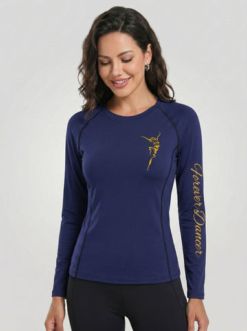 FOREVER DANCER Women Long Sleeve Shirt for Dance Workout